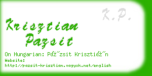 krisztian pazsit business card